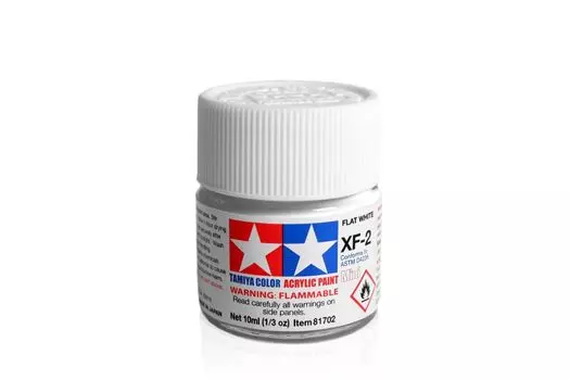 Tamiya Acrylic Mini XF2 Flat White TAM81702 Пластиковая краска Акрил