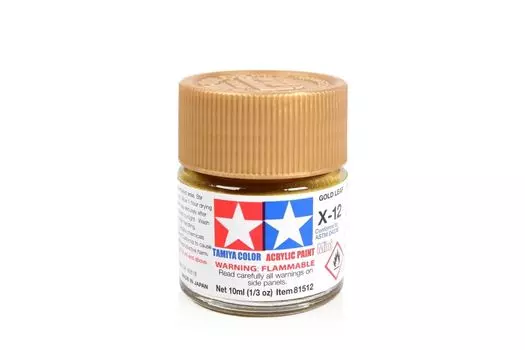 TAMIYA Акриловая мини X12 Золотая фольга TAM81512 Пластиковая краска Акрил