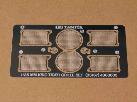 TAMIYA Military Miniature Series German Heavy Tank King Tiger Etched Grill Set Пластиковые детали для модели 35167 1/35 № 167