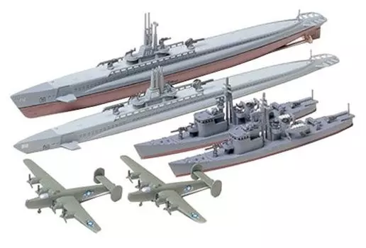 Tamiya Waterline Series Navy Submarine Gato Class Japanese Navy 13 Submarine Chaser Набор из 2 штук Пластиковая модель 31903 Красный 1/700 № 903 США. нет. Серый,
