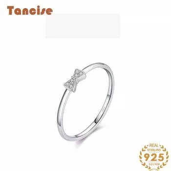 Tancise Classic стерлингового серебра 925 пробы кольцо с цирконом женские ювелирные изделия свадебное обещание вечерние подарок 5 серебряный
