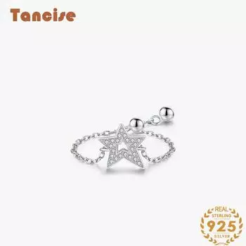 Tancise Classic стерлингового серебра 925 пробы кольцо с цирконом женские ювелирные изделия свадебное обещание вечерние подарок серебряный
