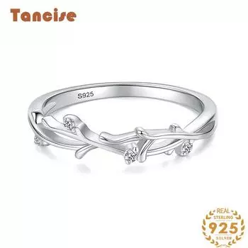 Tancise Classic стерлингового серебра 925 пробы кольцо с цирконом женские ювелирные изделия свадебное обещание вечерние подарок 5 серебряный