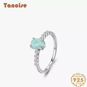 Tancise Classic стерлингового серебра 925 пробы кольцо с цирконом женские ювелирные изделия свадебное обещание вечерние подарок 5 серебряный