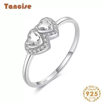 Tancise Classic стерлингового серебра 925 пробы кольцо с цирконом женские ювелирные изделия свадебное обещание вечерние подарок 5 серебряный