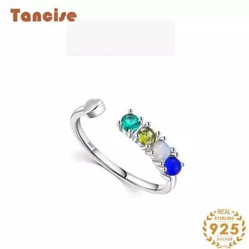 Tancise Classic стерлингового серебра 925 пробы кольцо с цирконом женские ювелирные изделия свадебное обещание вечерние подарок 5 серебряный