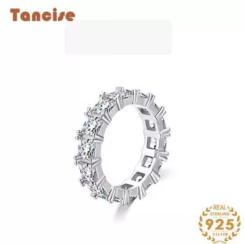 Tancise Classic стерлингового серебра 925 пробы кольцо с цирконом женские ювелирные изделия свадебное обещание вечерние подарок 5 серебряный