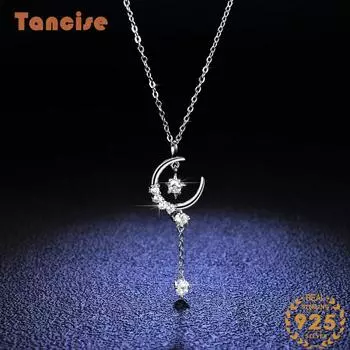 Tancision S925 стерлингового серебра Муассанит Роскошное индивидуальное ожерелье с подвеской женское классическое ожерелье прилив вечерние подарок серебряный