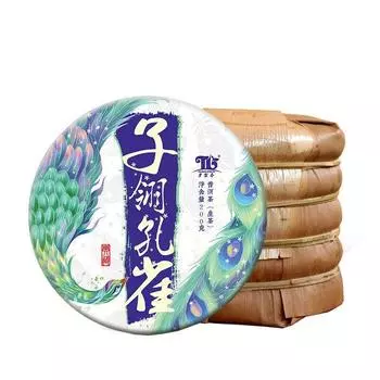 Tangli Spring Puer Raw Tea Cake Ziling Peacock Puer Зерновой чай Крупнолистовой чай 200г 200g