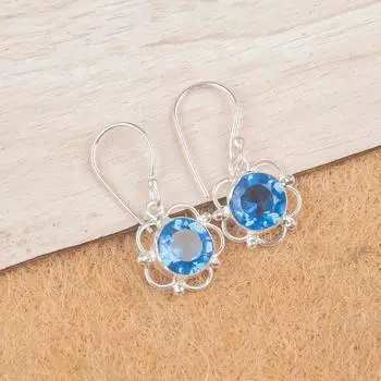 Tanzanite Gemstone 925 Sterling Silver Jewelry Handmade Earrings 1.40 For Women EE-56-5