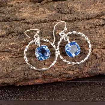 Tanzanite Gemstone 925 Sterling Silver Women s Jewelry Handmade Earrings 1.60 EE-60-2