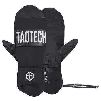 TaoTech Snowboard Mittens with Wrist Guards for Men and Waterproof Ski Gloves with Inner Logo Women, Protectors, Five-Finger Design, (L, Light/Black)