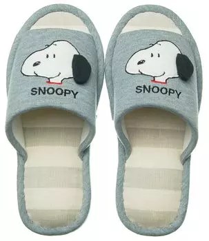 Тапочки Snoopy Memory Foam Серые M [Nippon Slippers] серый