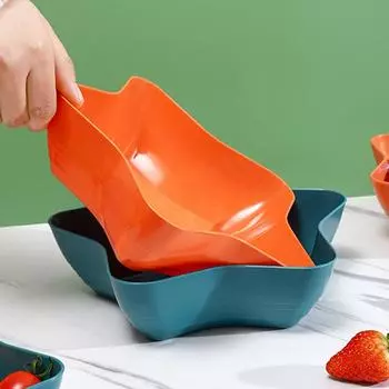 Тарелка в форме звезды из пищевого пластика для закусок, фруктов, орехов, поднос для сервировки миски, держателя для блюд, костяного блюда, обеденного стола, кухонных принадлежностей S