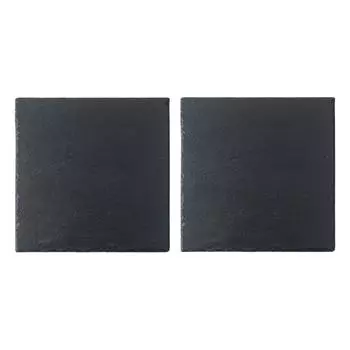 Тарелки из сланца 20x20 см 2 шт., разделочная доска из натурального камня, черная, разделочная доска для сыра, разделочные доски для сыра, коврик для суши