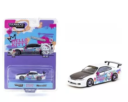 Tarmac Works Vertex Nissan Silvia S15 Hello Kitty Tarmac Vertex Nissan Silvia Hello Kitty 1/64 [Предмет] белый