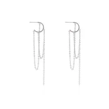 Tassel temperament shows face thin earrings exaggerated women s fashion earrings simple long earrings