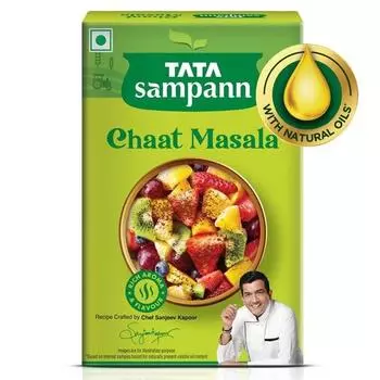TATA Sampann Чаат Масала с натуральными маслами, 100 г, порошок Чат Масала, приготовленный шеф-поваром Сандживом Капуром, с эксклюзивным советом шеф-повара, насыщенный аромат и вкус