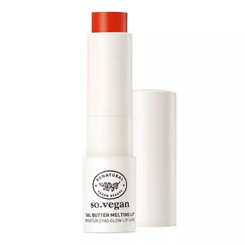 Тающая помада для губ So Natural So Vegan Flesh Butter, 02 Clear Peach, 3,8 г, 1 шт.