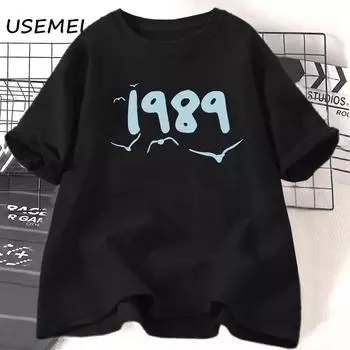 Taylors 1989 Swiftie Merche Era футболки для женщин уличная одежда с круглым вырезом летняя женская одежда с короткими рукавами футболки унисекс больших размеров S