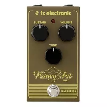 tc electronic Аналоговая педаль Fuzz с широким диапазоном усиления и аналоговой схемой True Bypass HONEY POT FUZZ