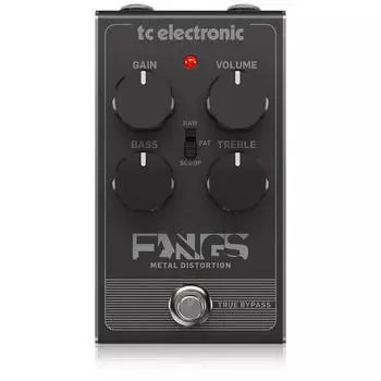 TC Electronic Аналоговая педаль Distortion Гитарный эффектор Аналоговая схема Hard Distortion Простое управление True Bypass FANGS METAL DISTORTION