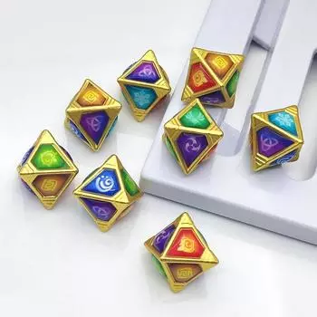TCG Polyhedral 8-Die Element Pattern Dice D8 Dices Косплей Игра Игрушка