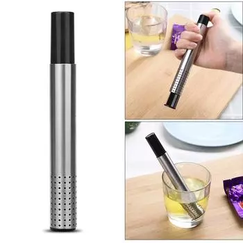 Tea Stick Reusable Coffee Loose Leaf Herbal Holder Tea Infuser Strainer Filter Stainless Steel Teapot Spices Soup Tools Silvery