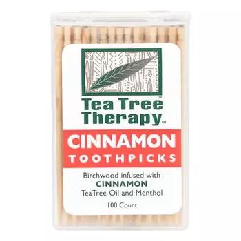 Tea Tree Therapy, зубочистка с корицей, около 100 шт.