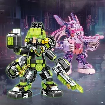 Tech Series Mobility Stream Neon Titanium Mecha Warlord Детские строительные блоки Игрушка в подарок Без коробки