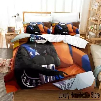 Technoroid Overmind Bedding Set Single Twin Full Queen King Size Bed Set Adult Kid Bedroom Duvet cover Sets 3D Print Anime Bed EU Single 135x200cm