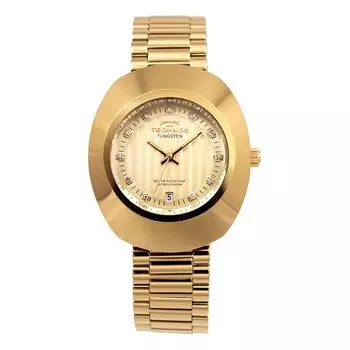 [Technos] watch tungsten date T9C12GC men s gold