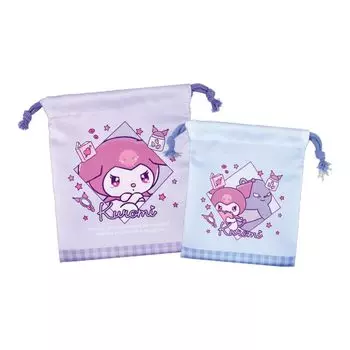 Tees Factory Sanrio Characters 2P Drawstring Purse Set Amaenbo Namida Kuromi H20 x W17cm SR-5530337KU