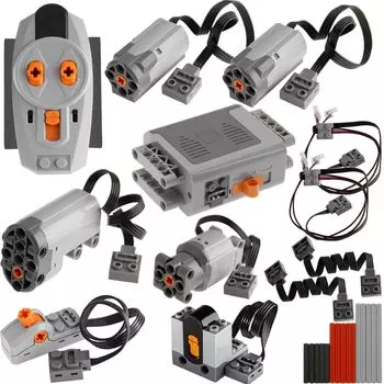 TEESE 27 предметов Technic Electric Power Set Электрический пульт дистанционного управления с приемником, выключателем, световым кабелем, совместимым с деталями Lego Technic