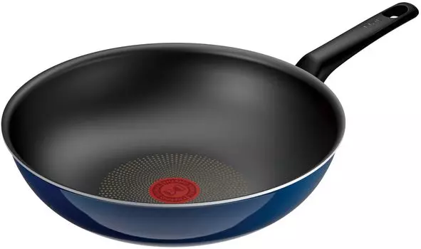 Tefal Deep For Gas Fire Free of Healthy Substances such as Blue Intense Wok Blue D53319 Кастрюля для жарки, 28 см, Wok, только, PFOA, антипригарное покрытие, долговечная синий