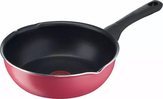 Tefal фритюрница с газовым огнем без вредных веществ, таких как Red Multi Red B55975 кастрюля для жарки, 22 см, сковорода, носик, только, PFOA, антипригарное покрытие, красный