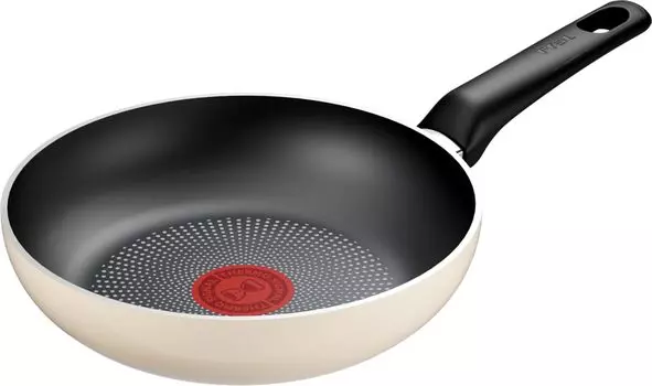 Сковорода Tefal 20 см для газового огня, не содержащая вредных веществ, таких как и Коллекция Frying Ivory B69102 Только, PFOA, антипригарное покрытие с длительным сроком службы Paris слоновая кость