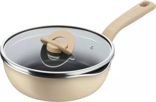 Tefal глубокая сковорода 22 см IH совместимая с газовым огнем Pot & Pan in One Vanilla Beige Multipan G17825