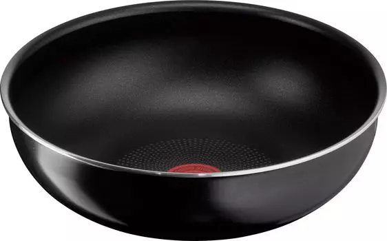 Tefal Кастрюля со съемным дном для газового огня, не содержащая вредных веществ, таких как Neo Hard Titanium Intense Wok, черная ручка для жарки, 28 см, Wok, чёрный