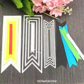 Тег Флаг Вырубной штамп металлический трафарет DIY Скрапбукинг альбом бумажная карта тиснение ремесленный декор художественная высечка закладки рамка