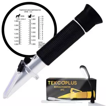 TEKCOPLUS Pet Dog Cat Удельный вес мочи Рефрактометр SG Собаки Кошки Удельный вес мочи SP Сывороточный белок Идеально подходит для анализа белка в моче