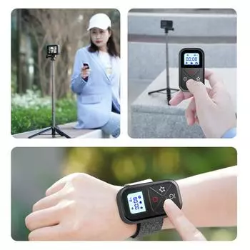 TELESIN T10 Bluetooth пульт дистанционного управления для GoPro Hero 11 10 9 8Max с ремешком на запястье 80M беспроводной смарт-пульт для аксессуаров GoPro