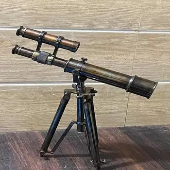 Телескоп с латунной отделкой 25,4 см и подставкой - Nautical Pirate Spyglass Best Prism Optics, полная высота 40,64 см