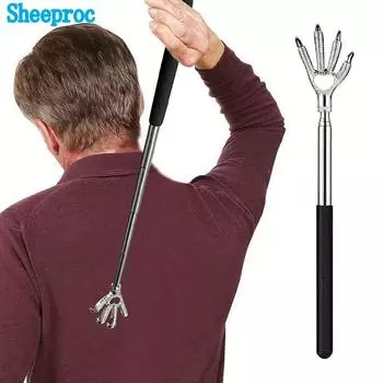 Телескопический скруббер для спины Sheepoc Eagle Claw, массажер для спины из нержавеющей стали, скребок для тела, инструмент
