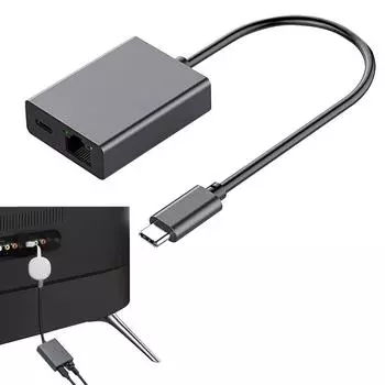 телевидение (4k) Конвертер док-станции типа C в Gigabit Ethernet, портативный сетевой адаптер Usb-Rj45 для мобильного телефона, планшета Gigabit + charging
