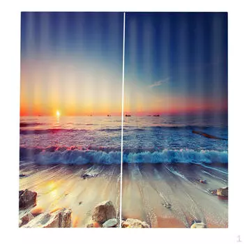 Тема 3D цифровая печать оконные шторы 2 спальни шторы Sea Wave_1