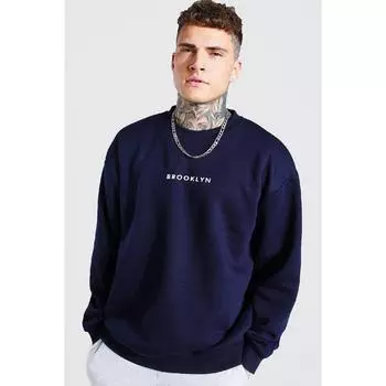 Темно-синий оверсайз с принтом Sweat Brooklyn