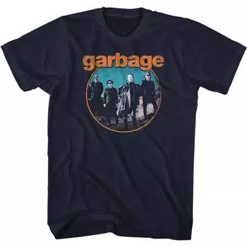 Темно-синяя футболка унисекс Garbage Garbage Circle S