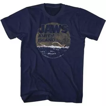 Темно-синяя футболка унисекс Jaws Amity Slim Fit S
