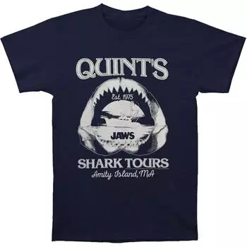Темно-синяя футболка унисекс Jaws Shark Tours S